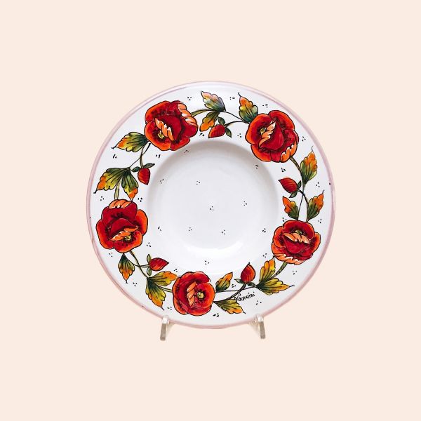 DINNERWARE SET; DESIGN: PAPAVERO FONDO BIANCO (POPPIES)